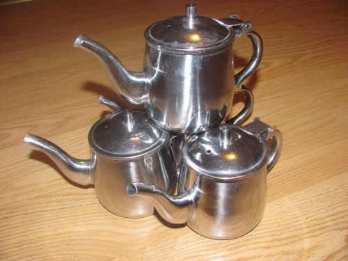 1 Lot of 4 Vollrath Tea Pots 46310, Korea 18-8 S/Steel Xelent Condition! Save!