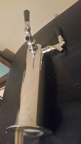 Bvg factory double faucet stainless draft beer 3&#034; tap tower with 2 taps - dual for sale