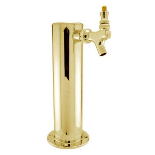 Single tap brass draft beer tower - 3&#034; diameter - home bar pub kegerator system for sale