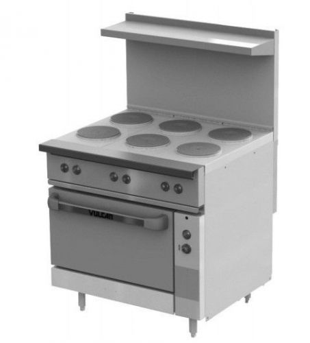Vulcan 36&#034; electric range, 6-french plates, standard oven ev36s-6fp240 for sale