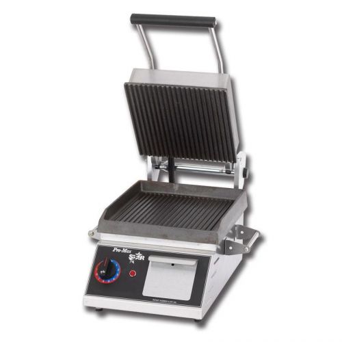 Star cg10ib 10&#034;x 10&#034; pro-max heavy duty grooved top &amp; bottom panini grill for sale