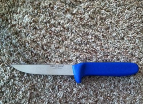 5&#034; Straight Boning Knife Granton Blue Handle Made in England