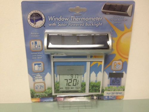La crosse  technology 306-605 large window thermometer solar powered backlight for sale