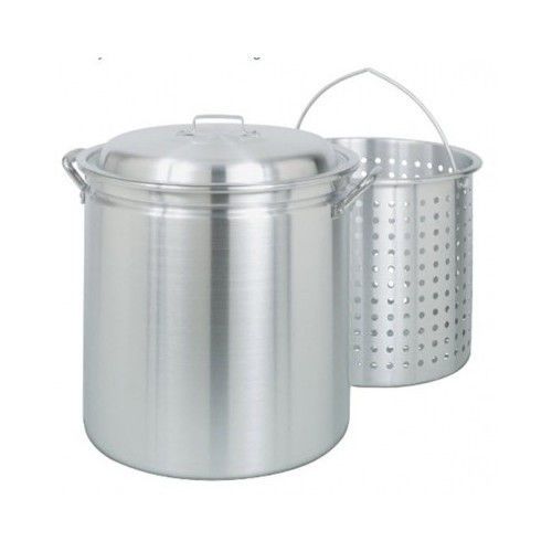 Large stock pot 42 quart aluminum steam boil fry boiling steaming soup shrimp for sale