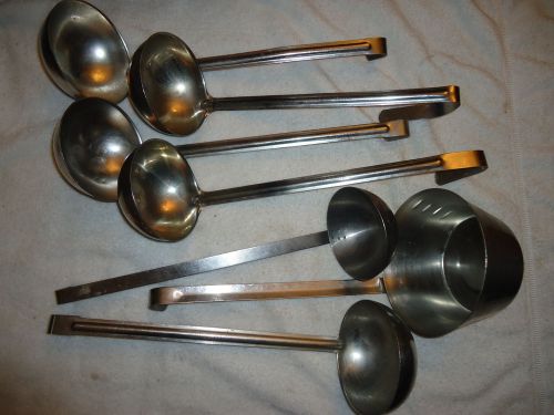 Stainless steel restaurant - ladles 12oz. and xlarge lot of 7 for sale
