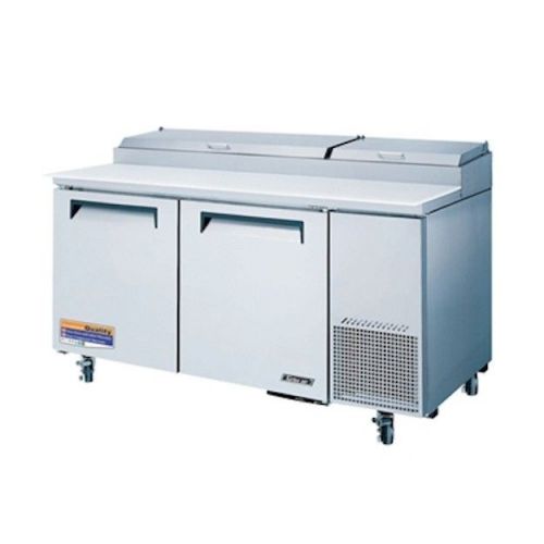 New turbo air 67&#034; super deluxe stainless steel pizza prep table !! 2 doors!! for sale