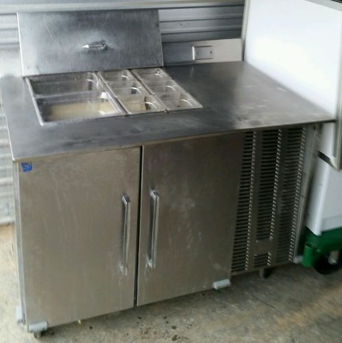 48 INCH PREP TABLE REFRIGERATED PIZZA SANDWICH SALAD 48&#034; DOUBLE DOOR