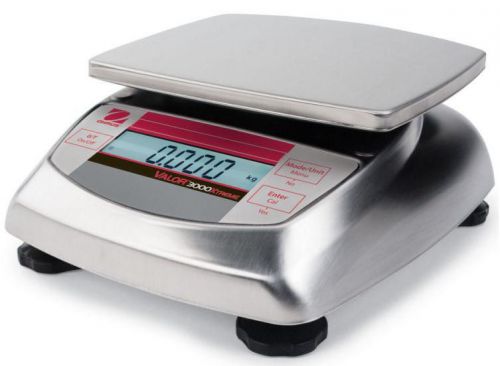 Ohaus valor 3000 v31x6n compact stainless steel food scale 6kgx2g, ntep,lft,new for sale