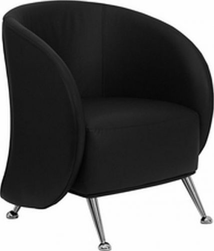 NEW BLACK SOFT LEATHER LOUNGE RECEPTION CONTEMPORARY CHAIR FREE SHIPPNG LOT OF 1