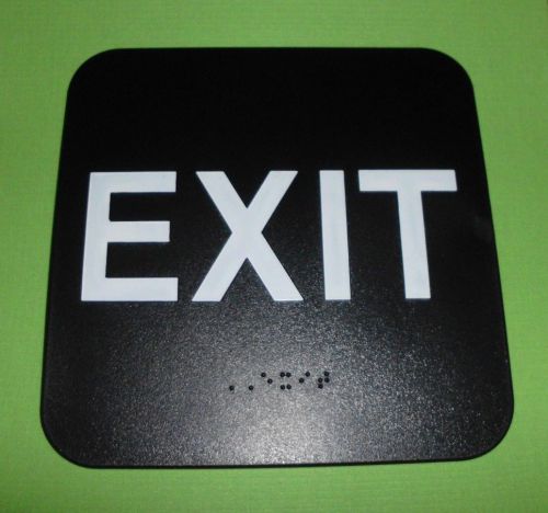 ADA SIGN EXIT BRAILLE BLACK PUBLIC ACCOMMODATION APPROVED