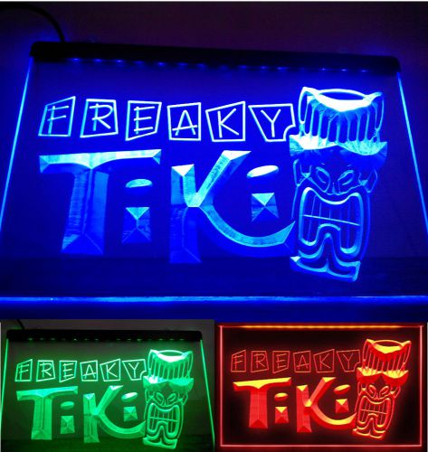 Freaky tiki led logo for beer bar pub pool garage billiards club neon light sign for sale