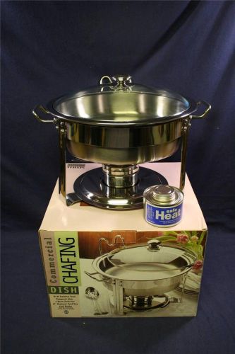 Seville Classics Commercial Chafing Dish-Includes 4 cans Safe Heat 6 hr Fuel