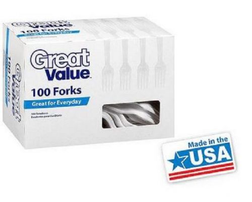 Great Value Plastic Forks - Pack of 100