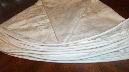 90&#034; Round, Custom Made Tablecloth with 3/4&#034; Welt, Ivory Damask