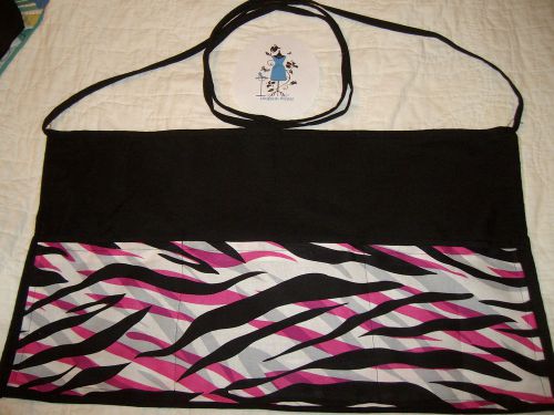 Black Server Waist Aprons Pink Gray Zebra Waitress Cafe Bar Half Waist Apron