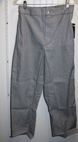 NEW NWT Chef Revival Baggy Chef Pants Black White Houndstooth Extra Small XS USA