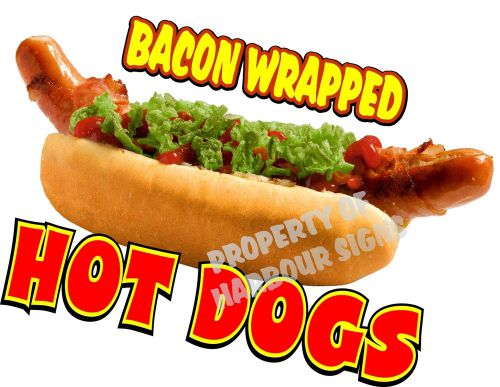 Hot Dogs Bacon Wrapped Concession Decal 10&#034; Restaurant Food Truck Vinyl Menu