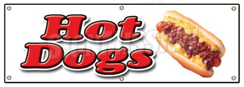 72&#034; HOT DOG BANNER SIGN hot dogs cart Chicago wiener franks chili red hot