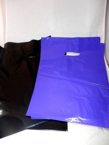100 9&#034; x 12&#034; Glossy Purple &amp; Black Low-Density Plastic Merchandise Bags
