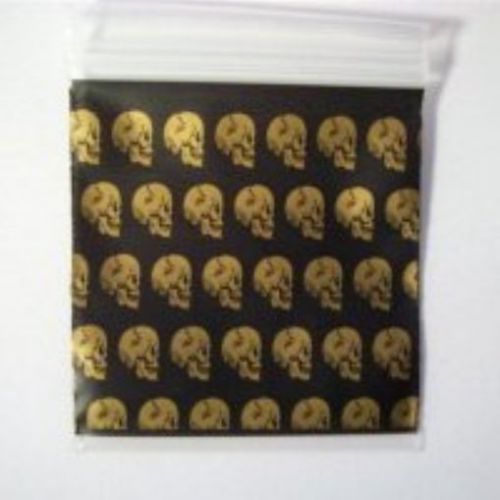 Printed Mini-ZipLock - Zip Lock Bags/Baggies -600 Bags-1 1/4&#034;w X 3/4&#034; h??Gold.Sk
