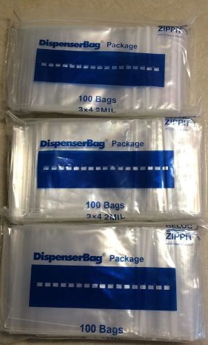 300  Ziplock Clear Reclosable  - 3x4 -  2 ML Bags