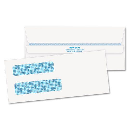 Double Window Tinted Redi-Seal Check Envelope, #8 5/8,White, 500/Box