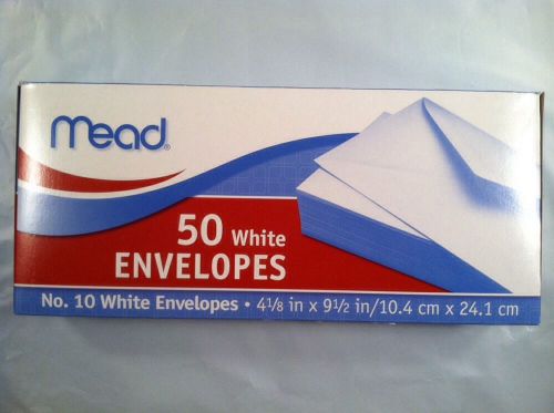 New Mead 50 White Envelopes - #10 (4 1/8 X 9 1/2) :)