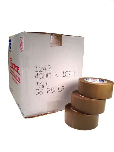 1242 2x110 tan packaging tape (36 rolls, 1 case) for sale