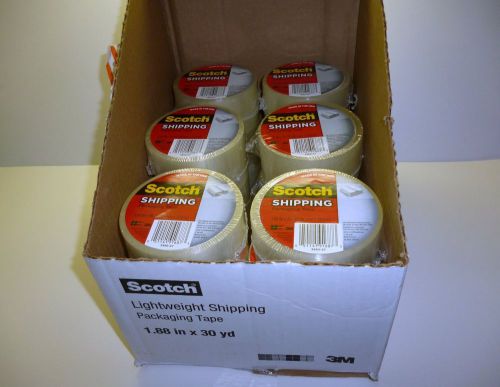 3M Scotch Shipping Packaging Tape Clear-18 Rolls-1.88in x 30yd EA