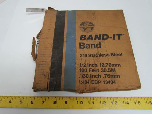 Band-It C404 316 Stainless Steel Band 1/2&#034;x100&#039; Roll Banding Strap .030&#034; Thick