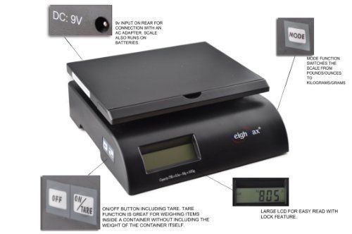 NEW Weighmax 2822 75LB postal shipping scale Battery and AC Adapter Included