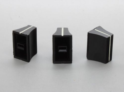 10 x Black Slide Potentiometer Mixer Knob 19mmLx12mmW for 4mm Shaft