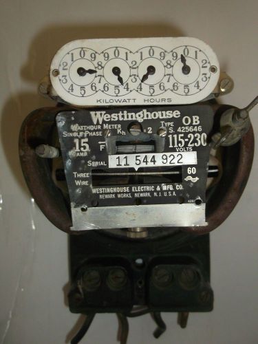 Vintage Westinghouse 15 amp 115-220 volts Electric Meter