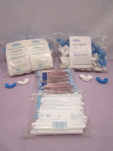 Mixed Lot (50) Evacuator Tips, 100 Saliva Ejectors, (294) Upper/Lower Arch Trays