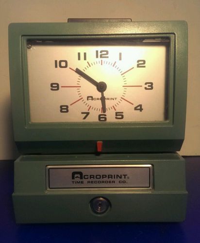 Acroprint Punch Time Recorder Clock Model BP125-6NR4