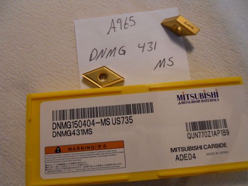 10 new mitsubishi dnmg 431 ms carbide inserts. grade: us 735 {a965} for sale