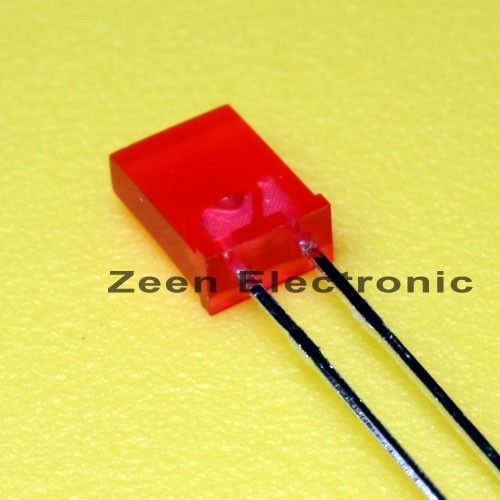 100 x LED Red Diffused Rectangular 2x5 mm - FREE SHIPPING