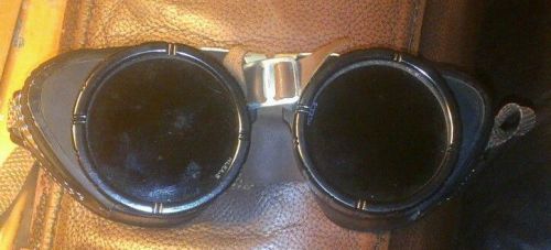 ANTIQUE STEAMPUNK WELDING GOGGLES EX.COND. GREEN LENS