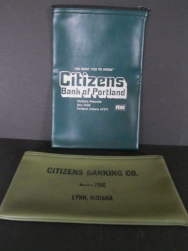 Lot of 2 - CITIZENS BANKING Deposit Money Zipper Bags 10.5 x 6 and 7 x 11