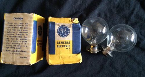 Two Vintage GE Flange Base Light Bulbs Unused NIP