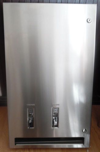Bradley 407-25c tampon&amp;napkin vending machine dispenser-stainless steel nwb for sale