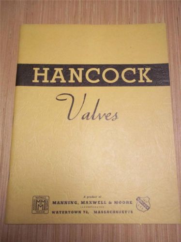 Hancock Valves Catalog~Manning Maxwell Moore~ Asbestos Packing/Gasket 1952