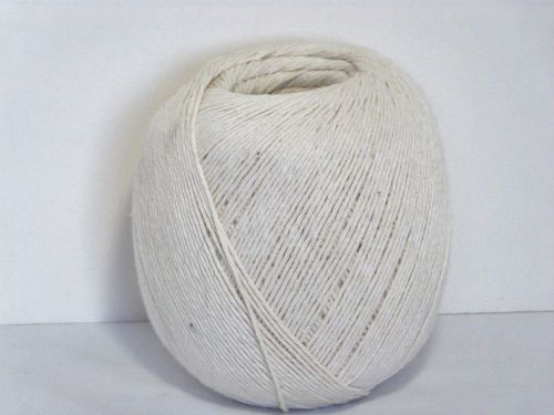 Used Ball of 8-Ply White Cotton String Twine Crafts, Packaging, Cooking? EUC