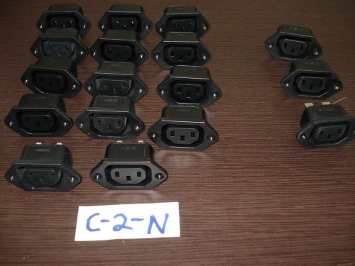 Lot of 17 IEC C13 Inline Female 15A/250V 3 PIN Inline Chassis Socket Plug