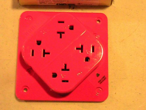 Isolated ground 4-plex receptacle, hubbell # ig420, orange 20 amp 125 volt for sale