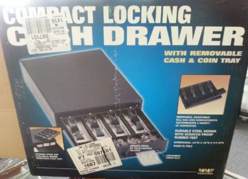 Locking Steel Cash Drawer 13&#034;W x 16&#034;L x 4&#034;H Black - MMF225104604