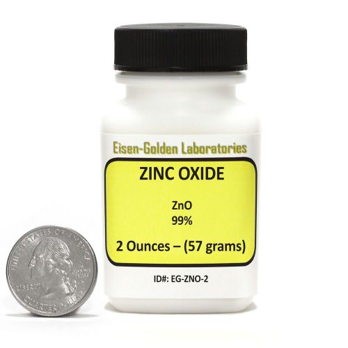 Zinc Oxide [ZnO] 99+% ACS Grade Powder 2 Oz in a Mini Space-Saver Bottle USA