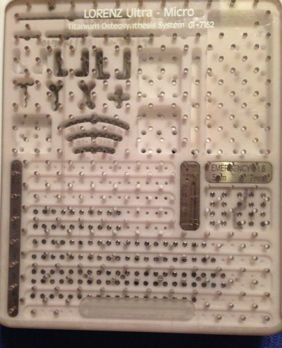 Lorenz ultra micro titanium osteosynthes system 01-7152 plates &amp; screws 1.5mm for sale