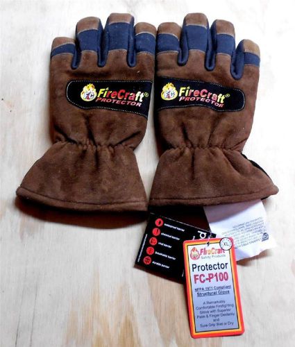 1 Pr Firecraft Protector FC-P100  Structural Fire Fighting Gloves Size XL FCG1