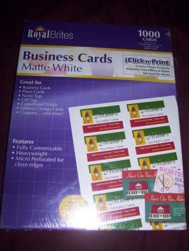 Royal Brites 1000 ct. Business Cards White Card Stock New Cardstock  8.5 x11